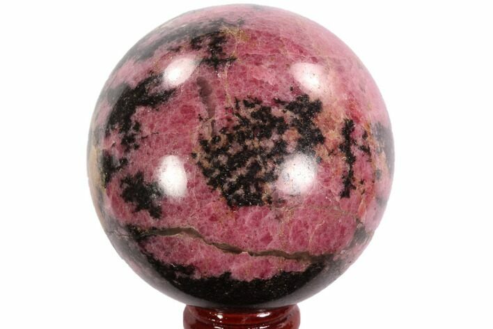 Polished Rhodonite Sphere - Madagascar #95047
